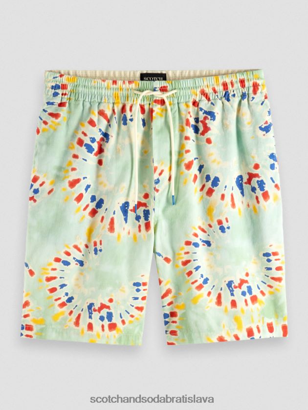 muži oblečenie farba na viazanie kvetov mäty Scotch & Soda obľúbené bermudy s potlačou 4ZV00D625