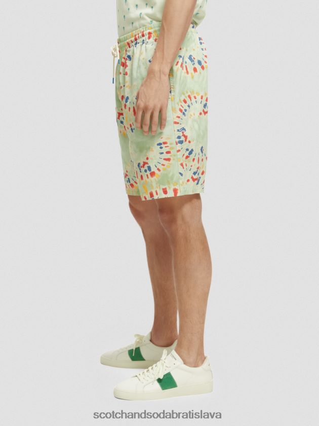 muži oblečenie farba na viazanie kvetov mäty Scotch & Soda obľúbené bermudy s potlačou 4ZV00D625