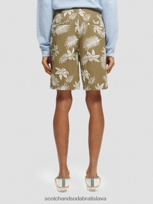 muži oblečenie kaki list Scotch & Soda popelínové bermudy s potlačou 4ZV00D615