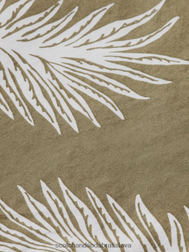 muži oblečenie kaki list Scotch & Soda popelínové bermudy s potlačou 4ZV00D615