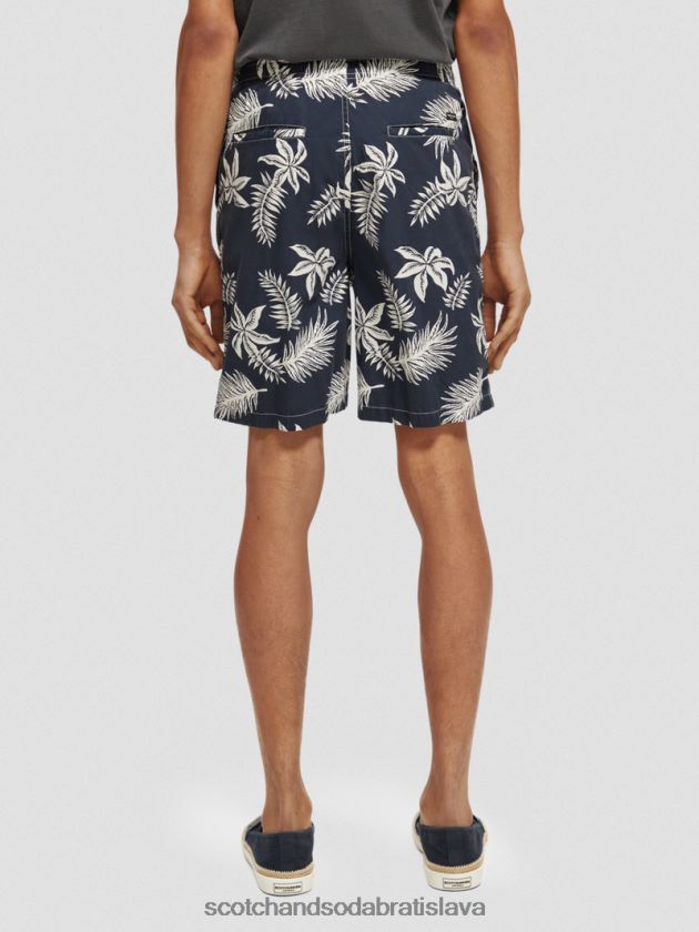 muži oblečenie námornícky list Scotch & Soda popelínové bermudy s potlačou 4ZV00D616