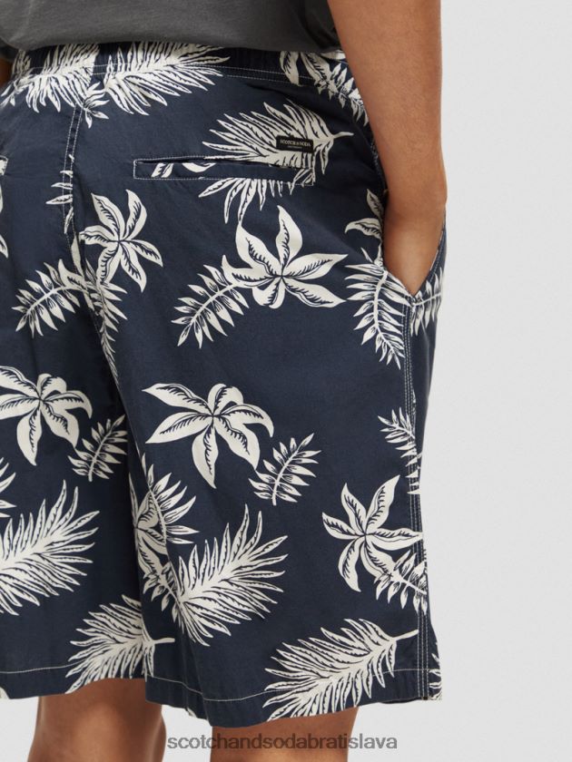 muži oblečenie námornícky list Scotch & Soda popelínové bermudy s potlačou 4ZV00D616