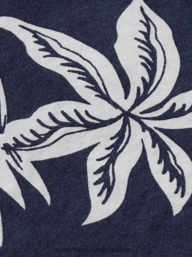 muži oblečenie námornícky list Scotch & Soda popelínové bermudy s potlačou 4ZV00D616