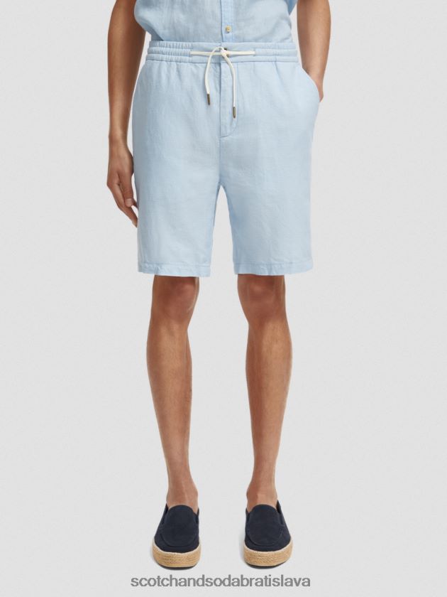 muži oblečenie obloha Scotch & Soda obľúbené bermudy z ľanovej zmesi 4ZV00D603