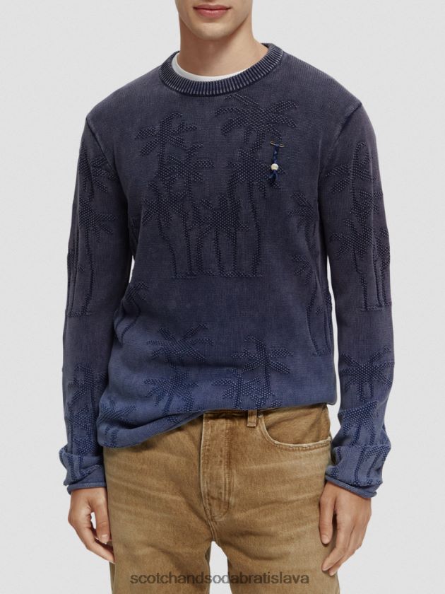 muži oblečenie combo a Scotch & Soda žakárovo tkaný sveter farbený na odeve 4ZV00D636