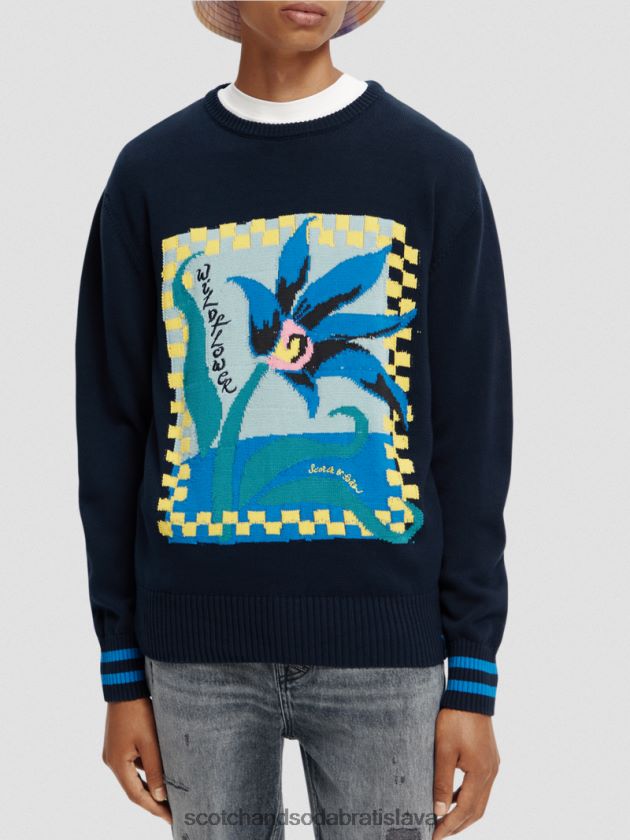 muži oblečenie combo a Scotch & Soda intarzia umelecké dielo organický sveter 4ZV00D641