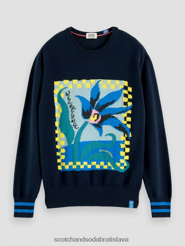 muži oblečenie combo a Scotch & Soda intarzia umelecké dielo organický sveter 4ZV00D641