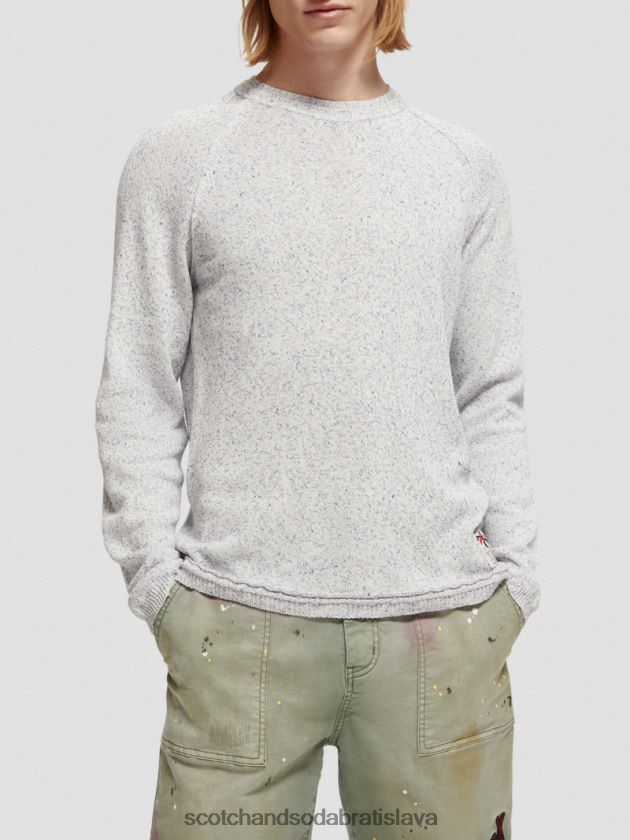 muži oblečenie riviéra modrá melanž Scotch & Soda raglánový sveter 4ZV00D660