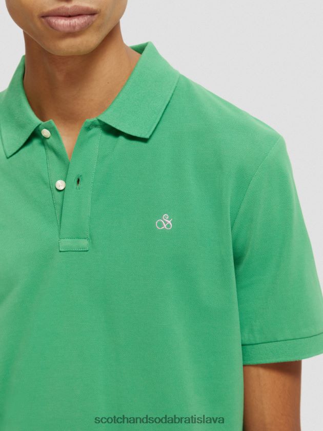 muži oblečenie amazonská zelená Scotch & Soda Pique polo z organickej bavlny 4ZV00D460