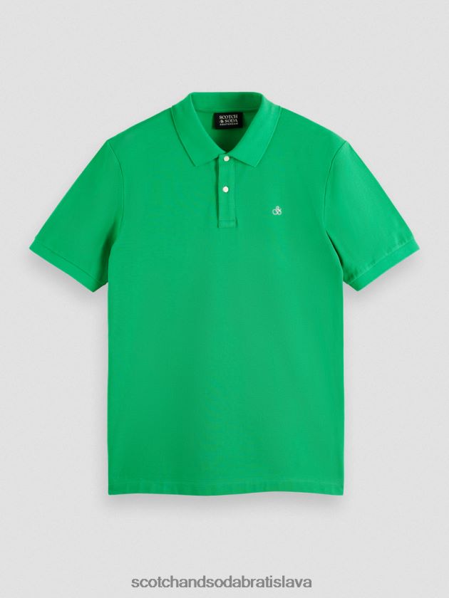 muži oblečenie amazonská zelená Scotch & Soda Pique polo z organickej bavlny 4ZV00D460