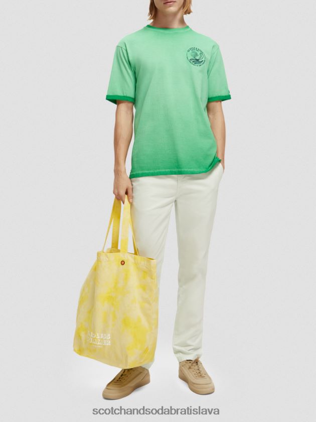 muži oblečenie amazonská zelená Scotch & Soda za studena farbené umelecké tričko 4ZV00D376