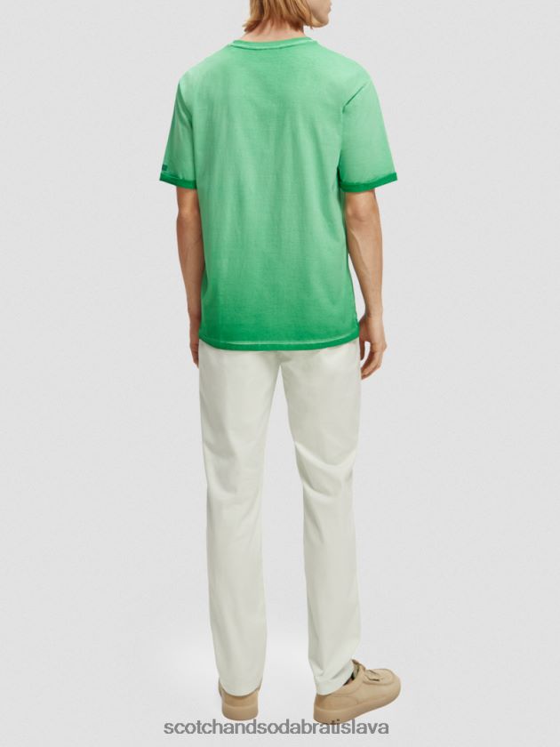 muži oblečenie amazonská zelená Scotch & Soda za studena farbené umelecké tričko 4ZV00D376