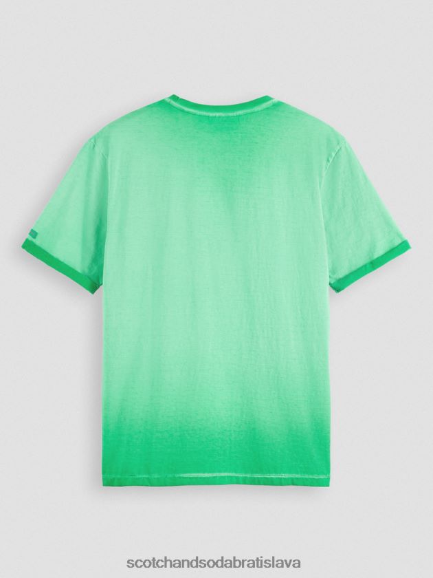 muži oblečenie amazonská zelená Scotch & Soda za studena farbené umelecké tričko 4ZV00D376