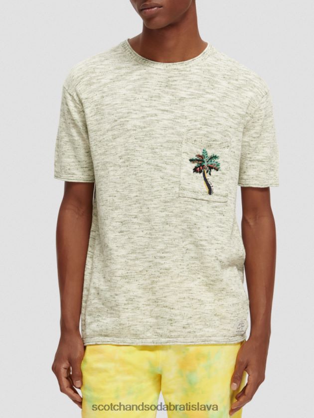 muži oblečenie armádna melanž Scotch & Soda melanžové vreckové umelecké tričko 4ZV00D415