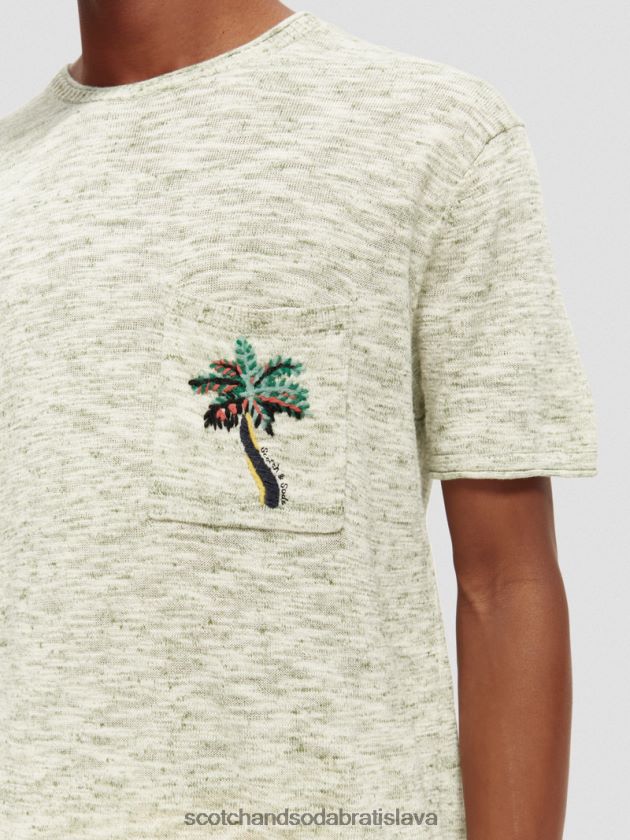 muži oblečenie armádna melanž Scotch & Soda melanžové vreckové umelecké tričko 4ZV00D415