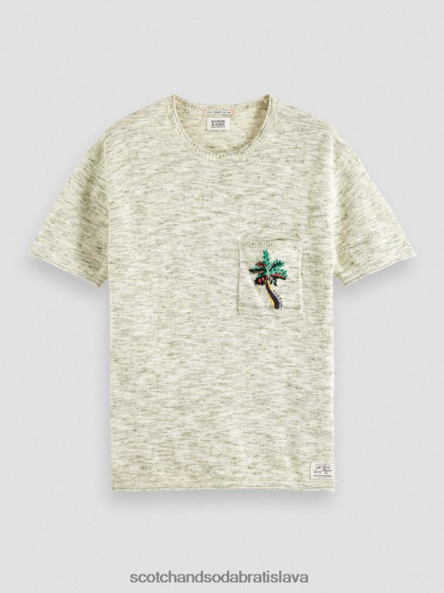 muži oblečenie armádna melanž Scotch & Soda melanžové vreckové umelecké tričko 4ZV00D415