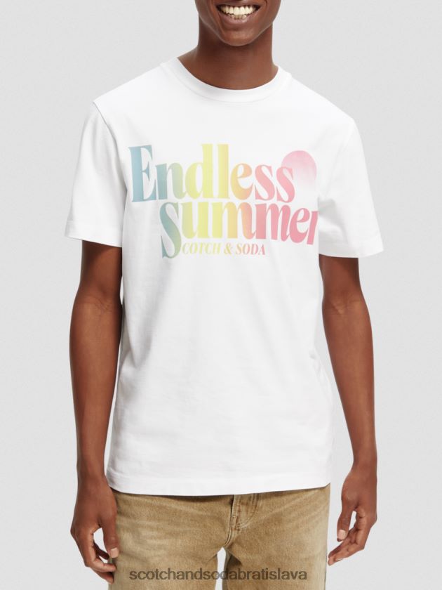 muži oblečenie biely Scotch & Soda Umelecké tričko bežného strihu 4ZV00D355