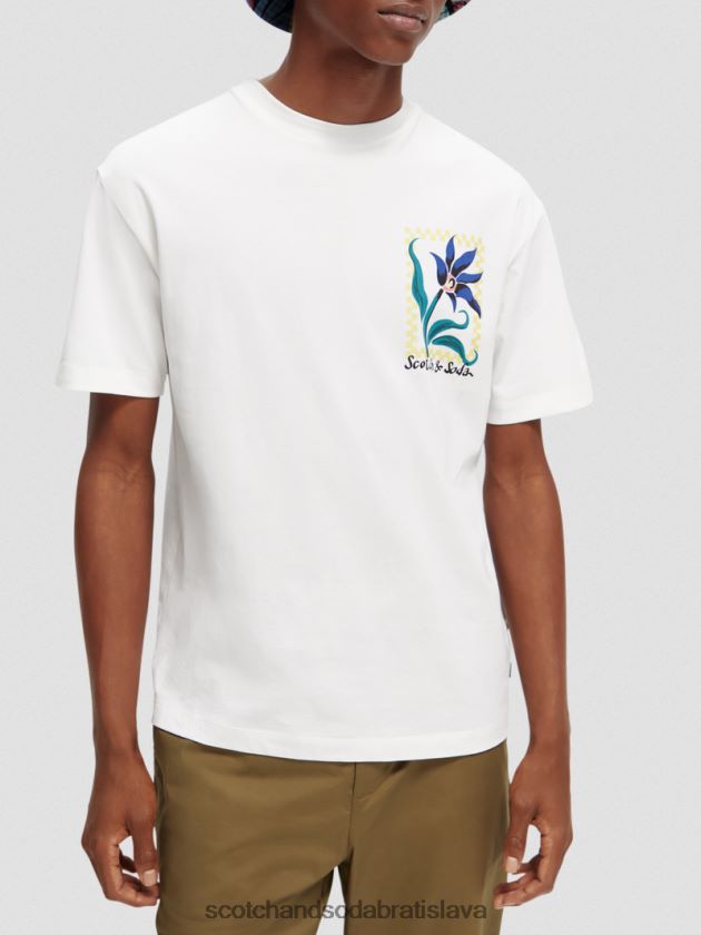muži oblečenie biely Scotch & Soda Umelecké tričko uvoľneného strihu z organickej bavlny 4ZV00D417