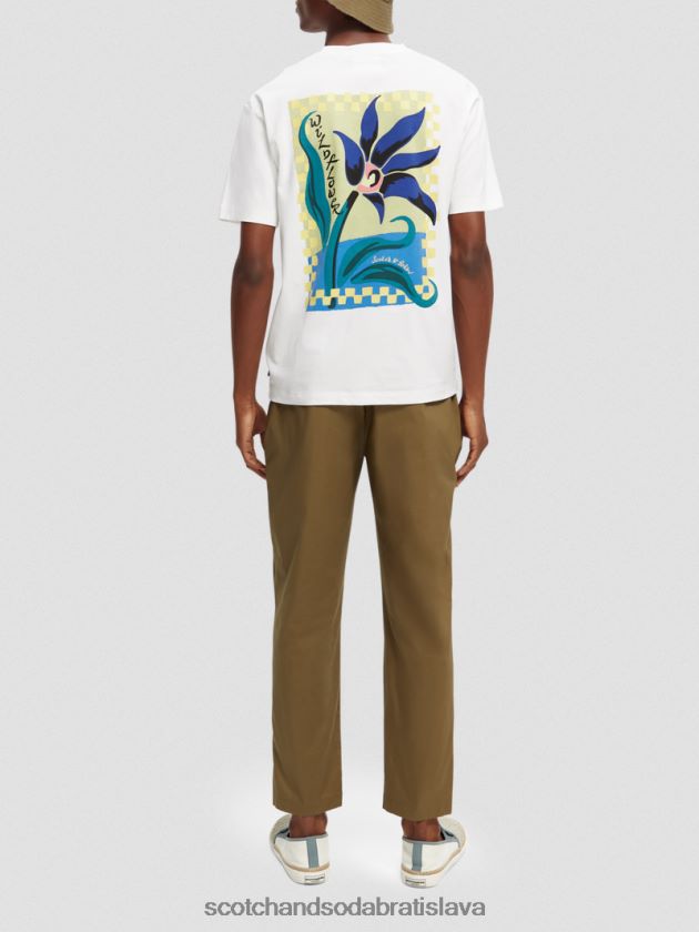 muži oblečenie biely Scotch & Soda Umelecké tričko uvoľneného strihu z organickej bavlny 4ZV00D417