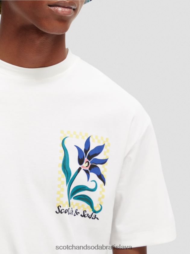 muži oblečenie biely Scotch & Soda Umelecké tričko uvoľneného strihu z organickej bavlny 4ZV00D417
