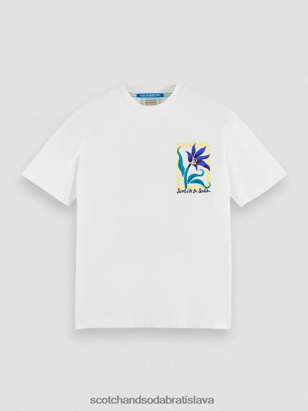 muži oblečenie biely Scotch & Soda Umelecké tričko uvoľneného strihu z organickej bavlny 4ZV00D417