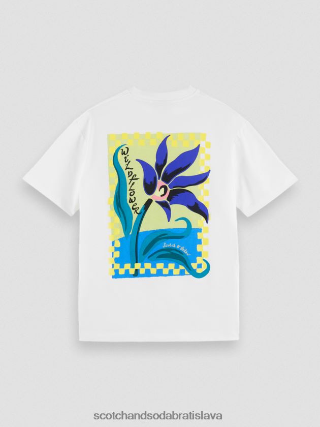 muži oblečenie biely Scotch & Soda Umelecké tričko uvoľneného strihu z organickej bavlny 4ZV00D417