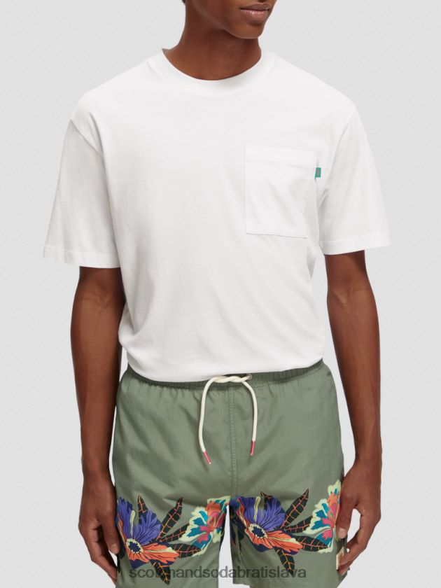 muži oblečenie biely Scotch & Soda umelecké tričko uvoľneného strihu 4ZV00D422