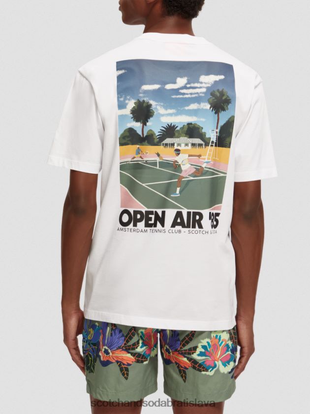 muži oblečenie biely Scotch & Soda umelecké tričko uvoľneného strihu 4ZV00D422