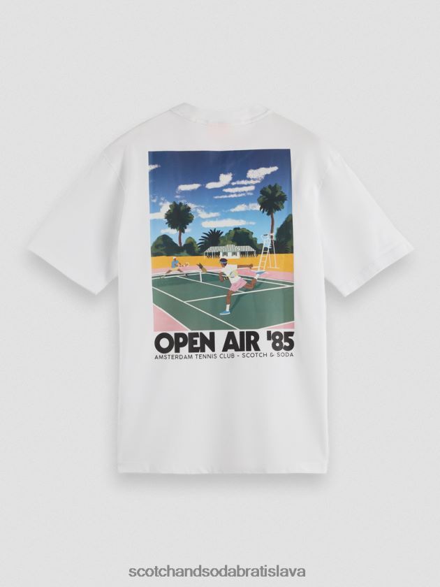 muži oblečenie biely Scotch & Soda umelecké tričko uvoľneného strihu 4ZV00D422