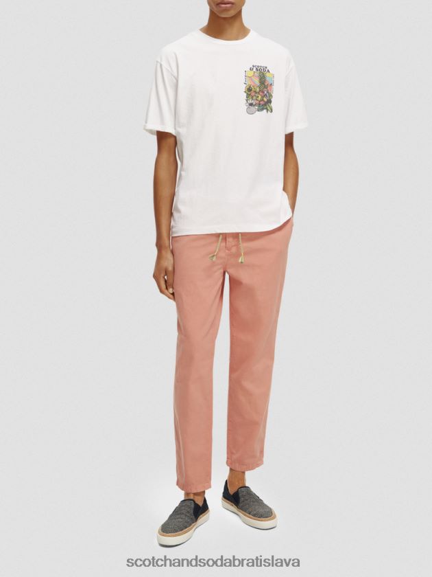 muži oblečenie biely Scotch & Soda umelecké tričko uvoľneného strihu 4ZV00D459