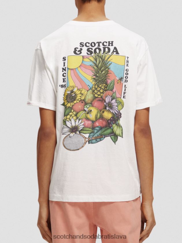 muži oblečenie biely Scotch & Soda umelecké tričko uvoľneného strihu 4ZV00D459