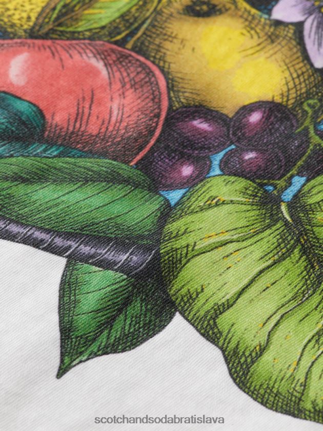 muži oblečenie biely Scotch & Soda umelecké tričko uvoľneného strihu 4ZV00D459