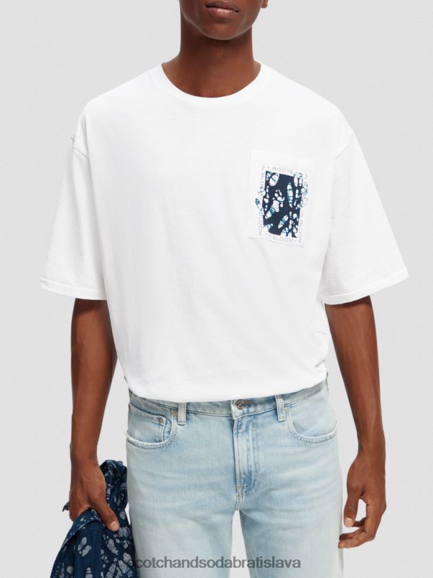 muži oblečenie biely Scotch & Soda umelecké tričko voľného strihu 4ZV00D373