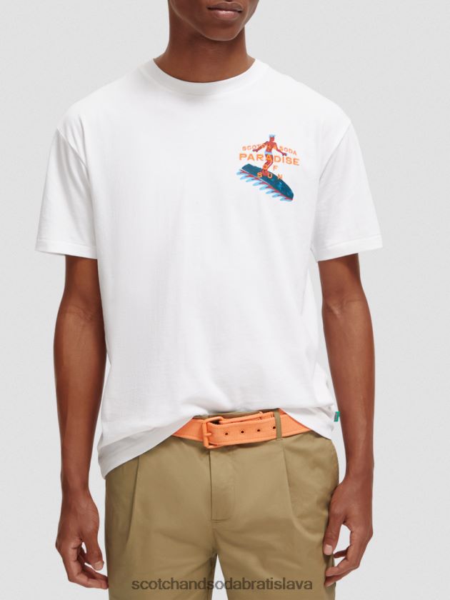 muži oblečenie biely Scotch & Soda vyšívané umelecké tričko 4ZV00D394