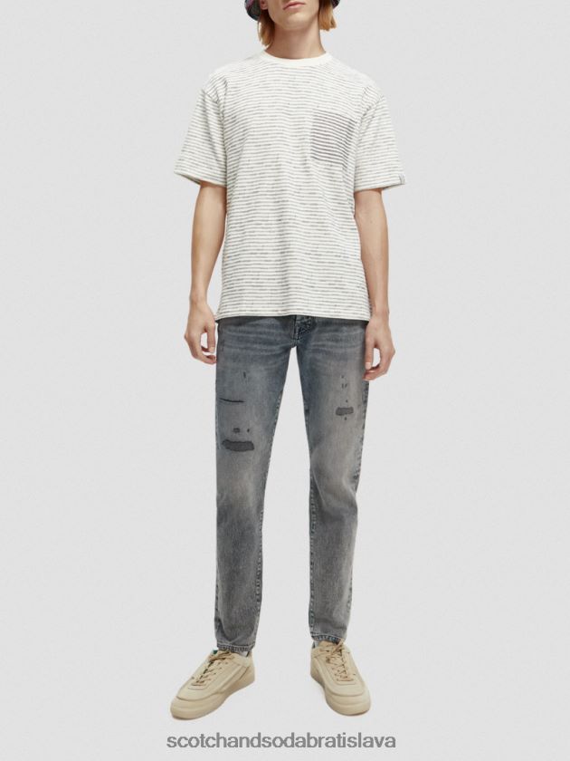 muži oblečenie combo a Scotch & Soda pruhované tričko s vreckami z organickej bavlny 4ZV00D396