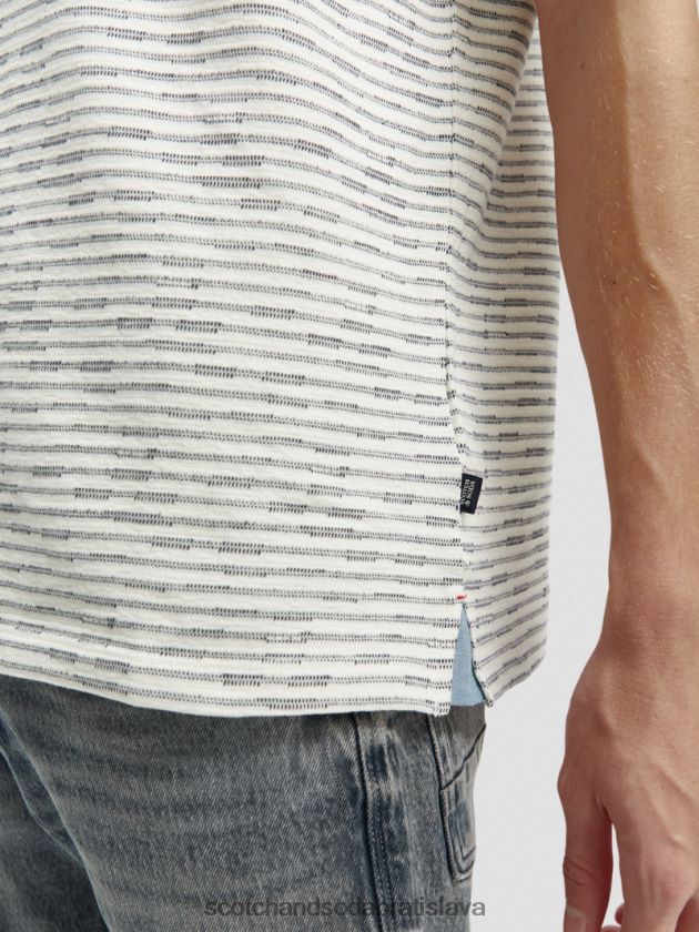 muži oblečenie combo a Scotch & Soda pruhované tričko s vreckami z organickej bavlny 4ZV00D396