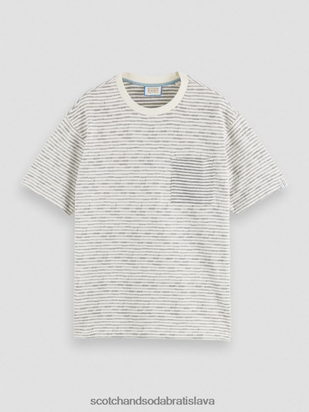muži oblečenie combo a Scotch & Soda pruhované tričko s vreckami z organickej bavlny 4ZV00D396