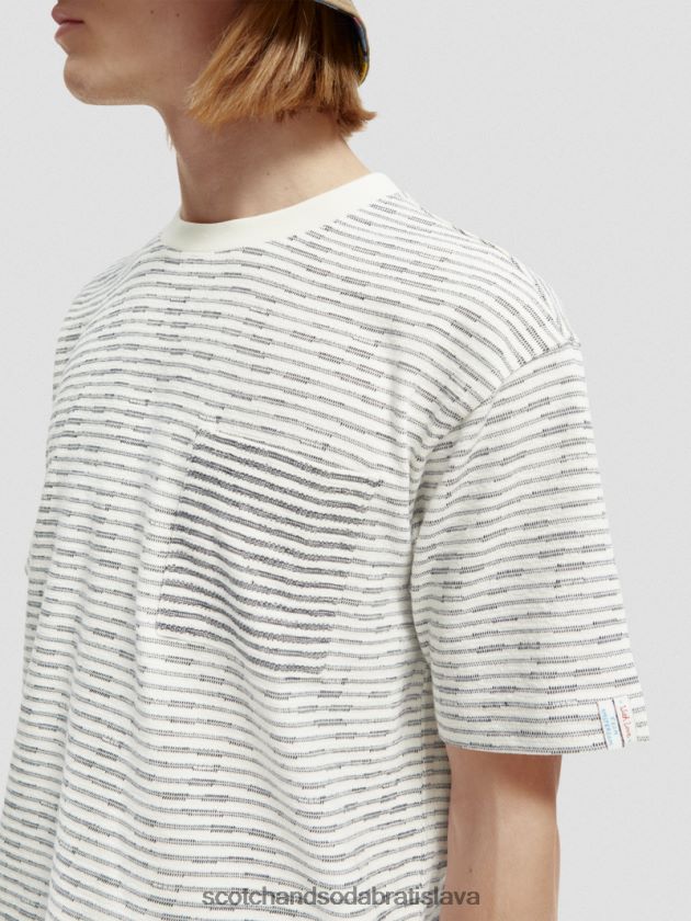 muži oblečenie combo a Scotch & Soda pruhované tričko s vreckami z organickej bavlny 4ZV00D396