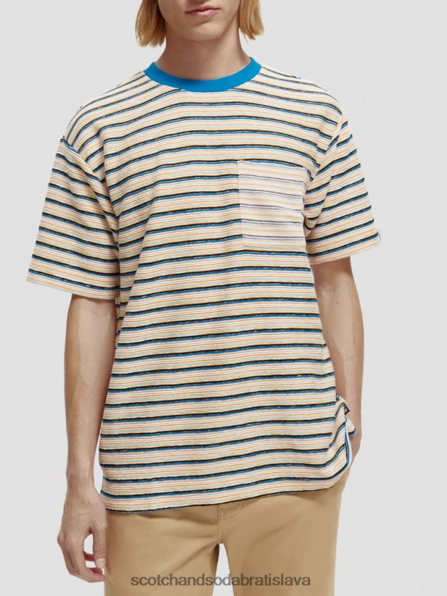 muži oblečenie combo b Scotch & Soda pruhované tričko s vreckami z organickej bavlny 4ZV00D395