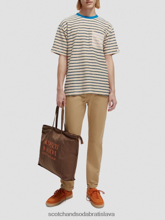 muži oblečenie combo b Scotch & Soda pruhované tričko s vreckami z organickej bavlny 4ZV00D395