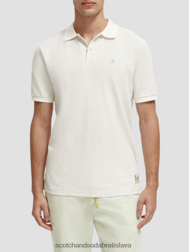 muži oblečenie denim biela melanž Scotch & Soda bio bavlnené polo 4ZV00D470