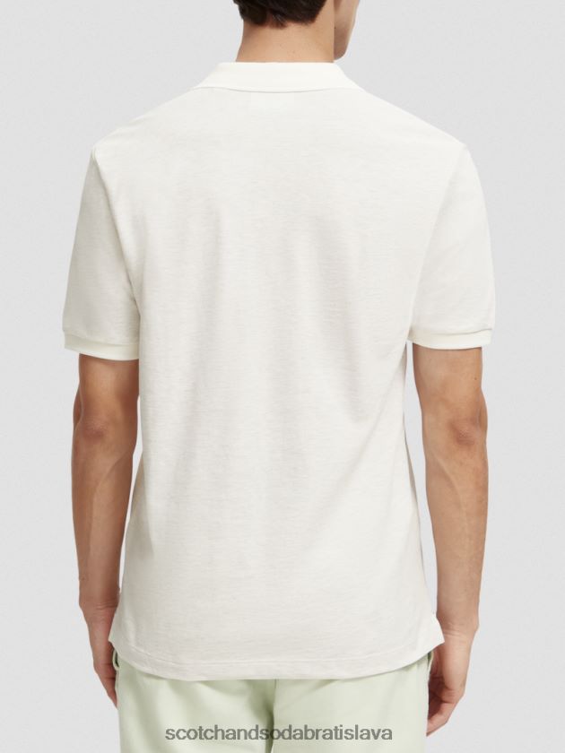 muži oblečenie denim biela melanž Scotch & Soda bio bavlnené polo 4ZV00D470