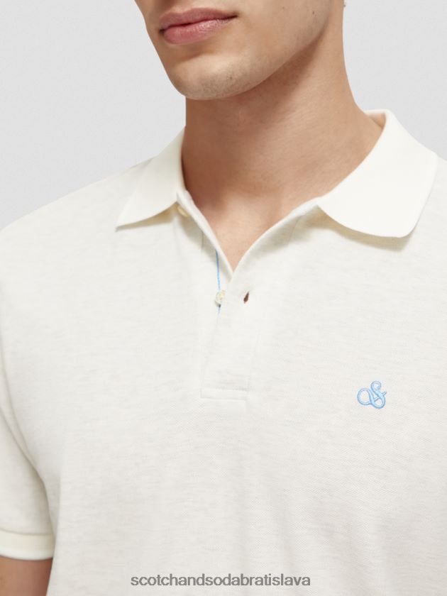 muži oblečenie denim biela melanž Scotch & Soda bio bavlnené polo 4ZV00D470