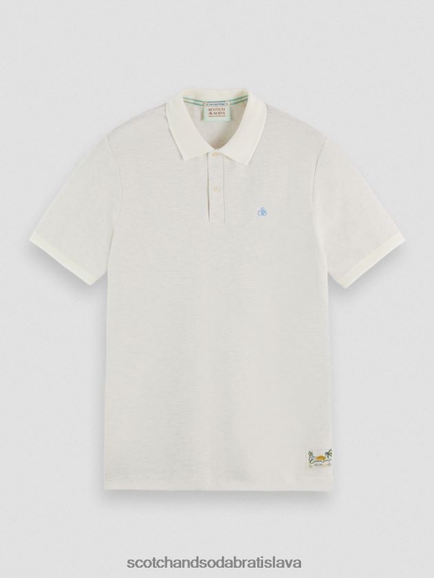 muži oblečenie denim biela melanž Scotch & Soda bio bavlnené polo 4ZV00D470