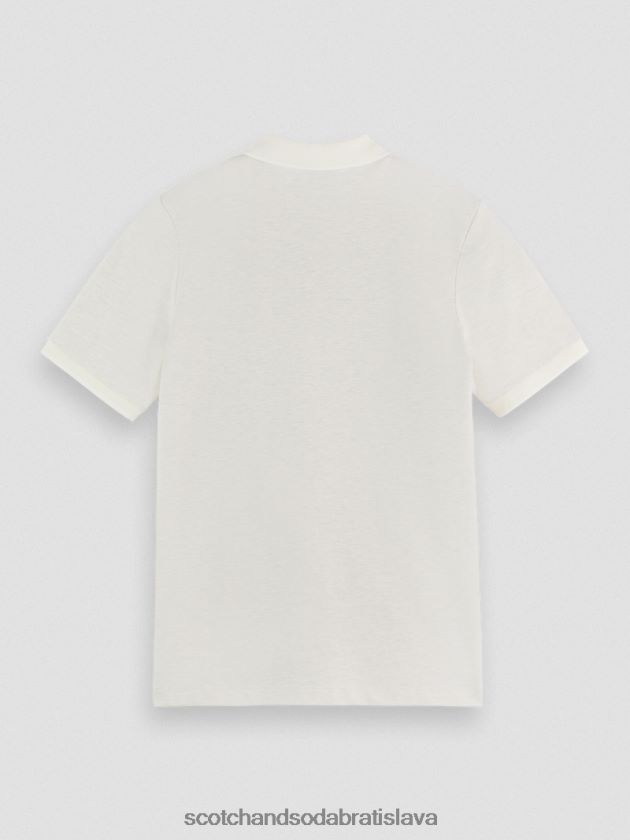 muži oblečenie denim biela melanž Scotch & Soda bio bavlnené polo 4ZV00D470