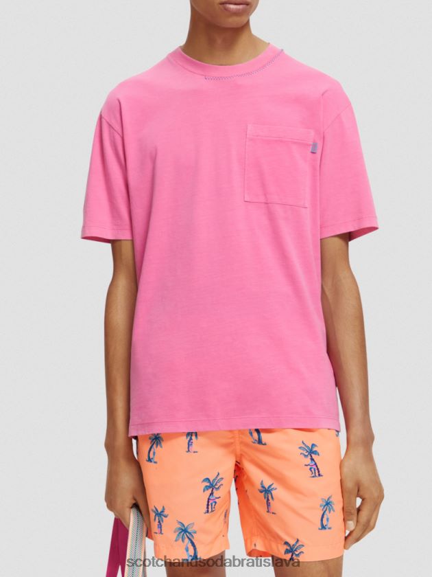 muži oblečenie čerešňa Scotch & Soda umelecké tričko uvoľneného strihu 4ZV00D423