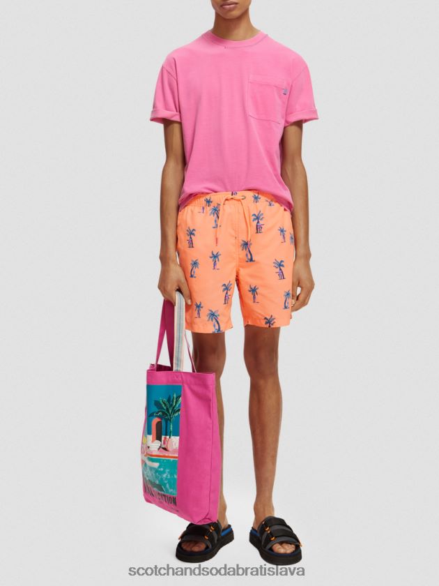 muži oblečenie čerešňa Scotch & Soda umelecké tričko uvoľneného strihu 4ZV00D423