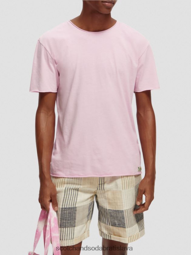 muži oblečenie kamenná ružová Scotch & Soda uvoľnené tričko so syrovým okrajom 4ZV00D387