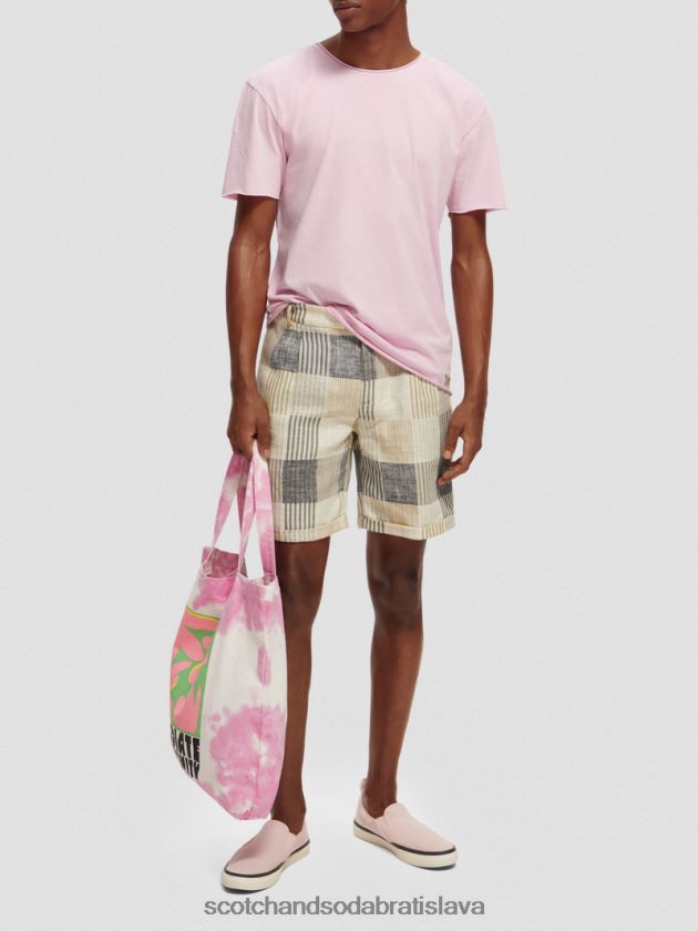 muži oblečenie kamenná ružová Scotch & Soda uvoľnené tričko so syrovým okrajom 4ZV00D387