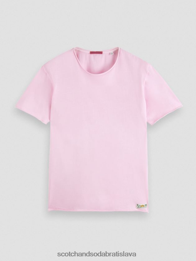 muži oblečenie kamenná ružová Scotch & Soda uvoľnené tričko so syrovým okrajom 4ZV00D387